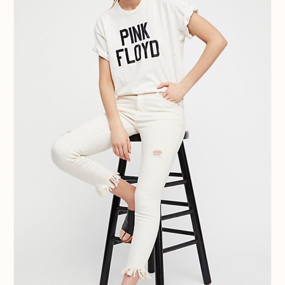 Free People Great Heights Frayed Skinny Jeans